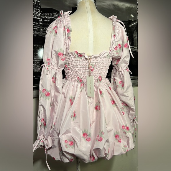 Loveshackfancy Janey Floral print long sleeve bubble Dress in Berry moment. - Picture 6 of 10